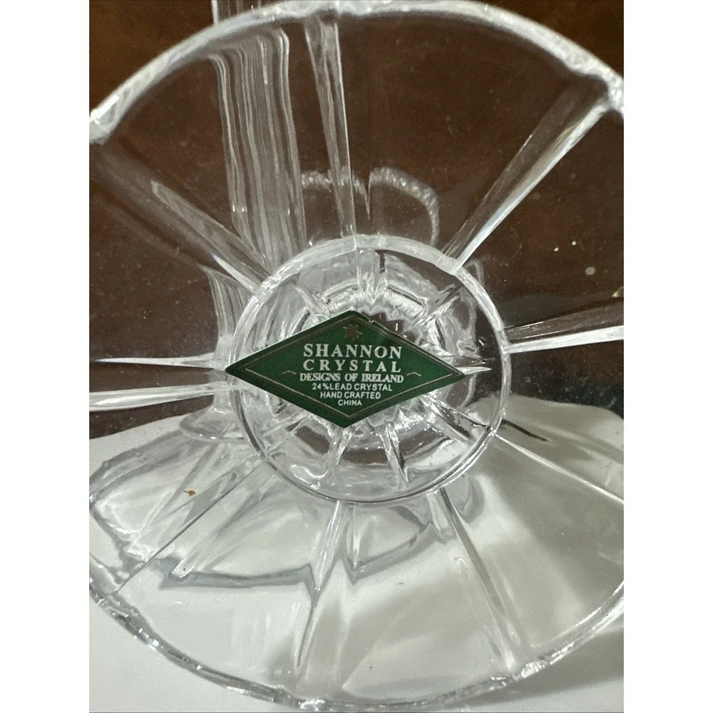 PAIR Shannon Crystal Pedestal Pillar Candle Holder Great Condition